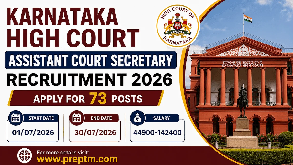 Karnataka High Court Assistant Court Secretary Recruitment 2026 - Apply for 73 Posts